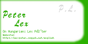 peter lex business card